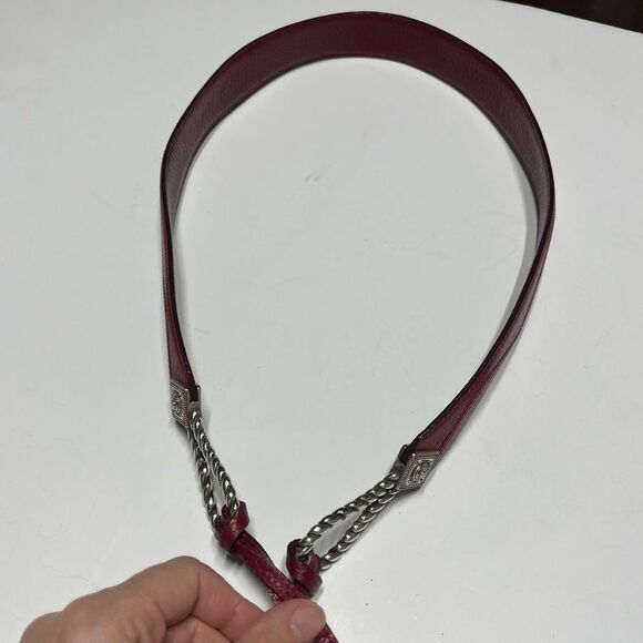 Brighton Double Lasso Tie Belt in Dark Red L NWOT - Picture 5 of 12
